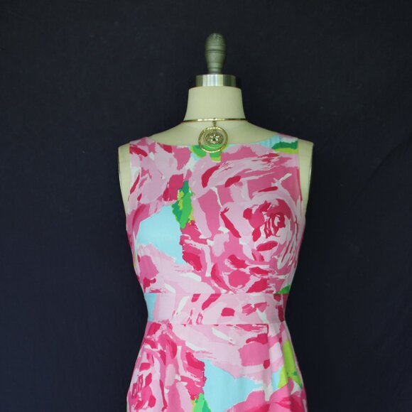 Lilly Pulitzer Collins Dress Hotty Pink First Impression rose shift silk vintage - Picture 6 of 10